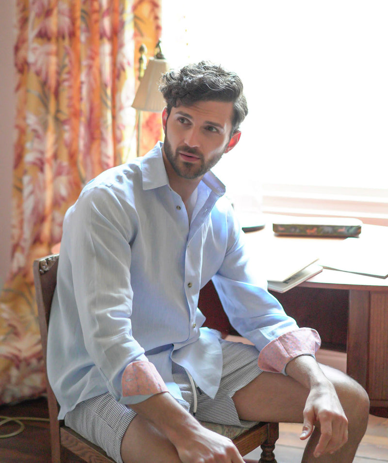 Sky Blue Linen Shirt