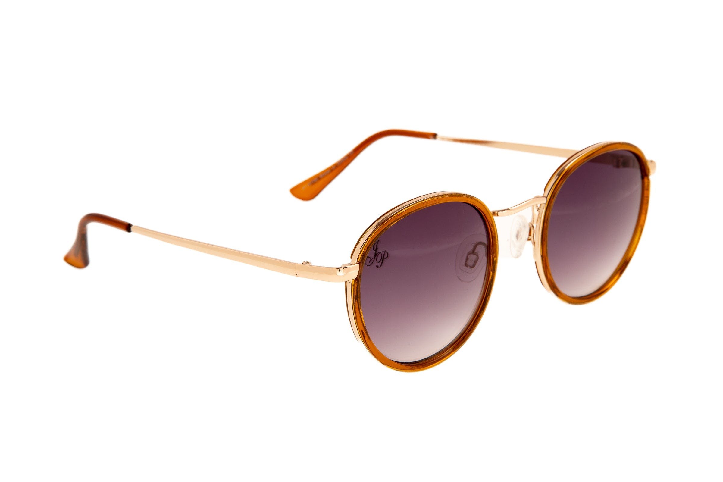 CLASSIC ROUND STYLE SUNGLASSES WITH BROWN FRAMES