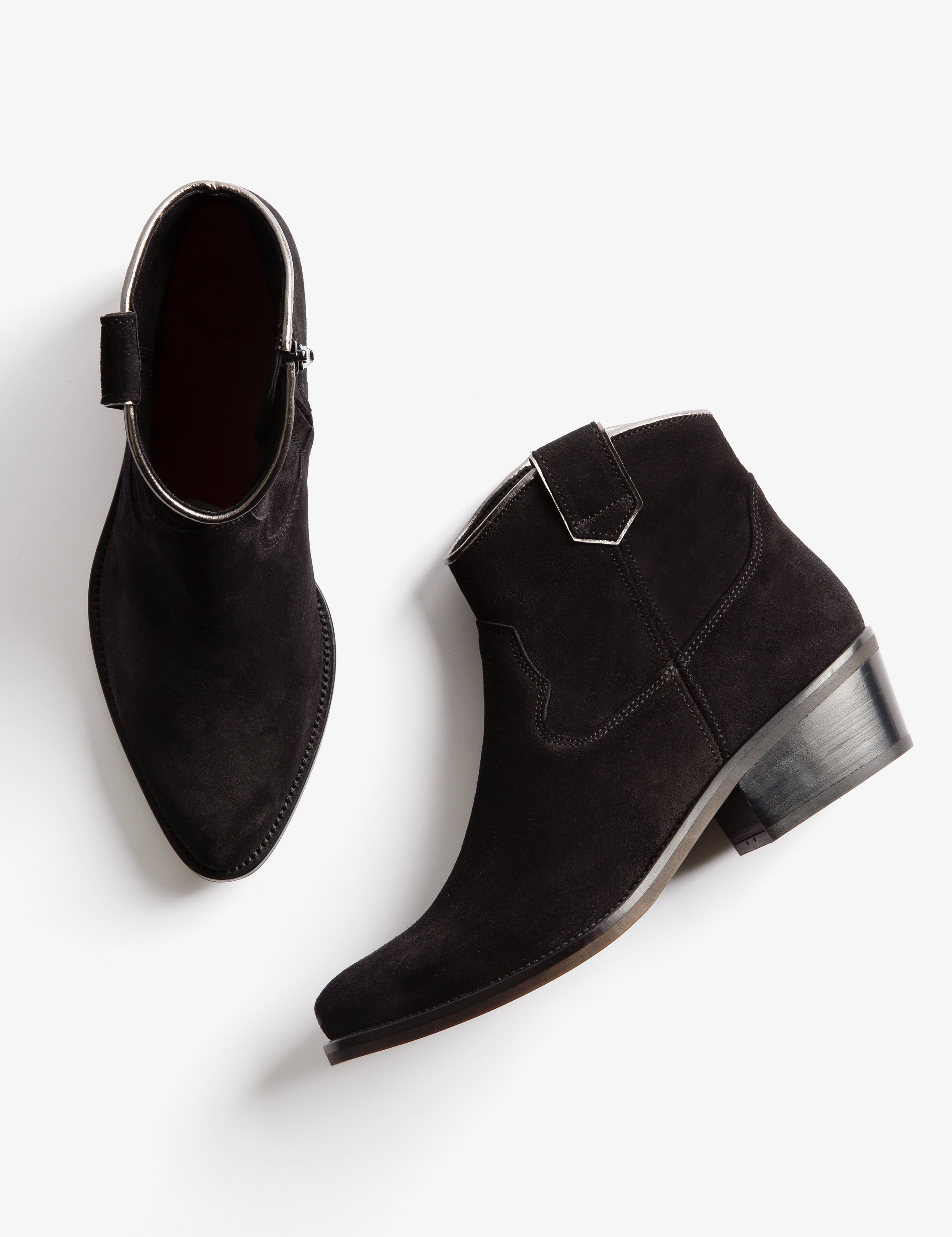 Cassidy Suede Ankle Boots in Black