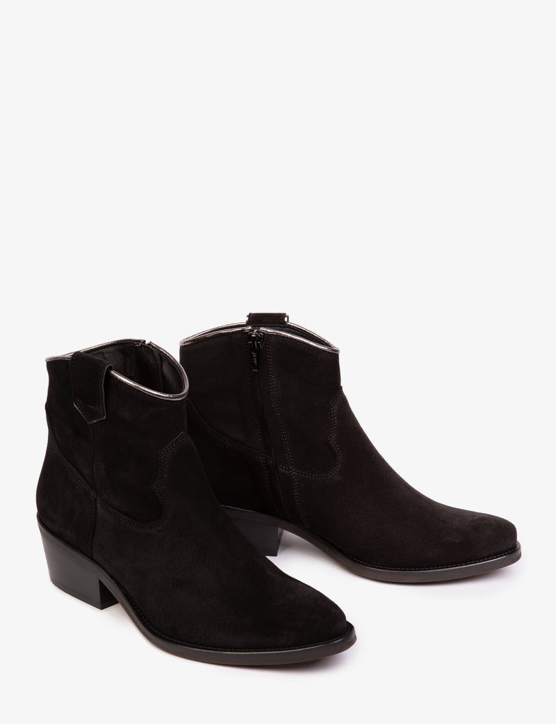 Cassidy Suede Ankle Boots in Black